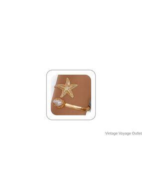 Gold Tone Starfish Arm Cuff Bracelet Upper Arm Bangle Mermaid Costume Jewelry